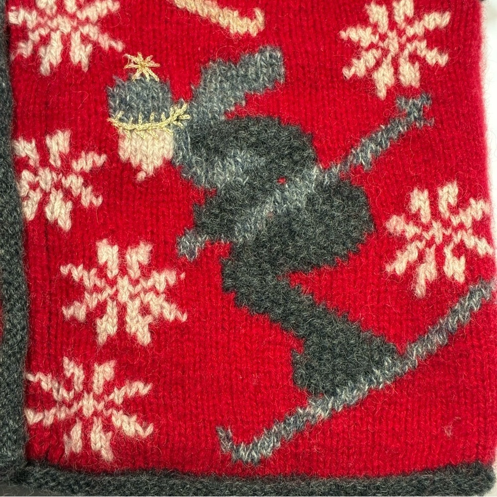 Limited Sweater Womens Medium Shetland Wool Vest Nordic Skiing Hand Knit V Neck